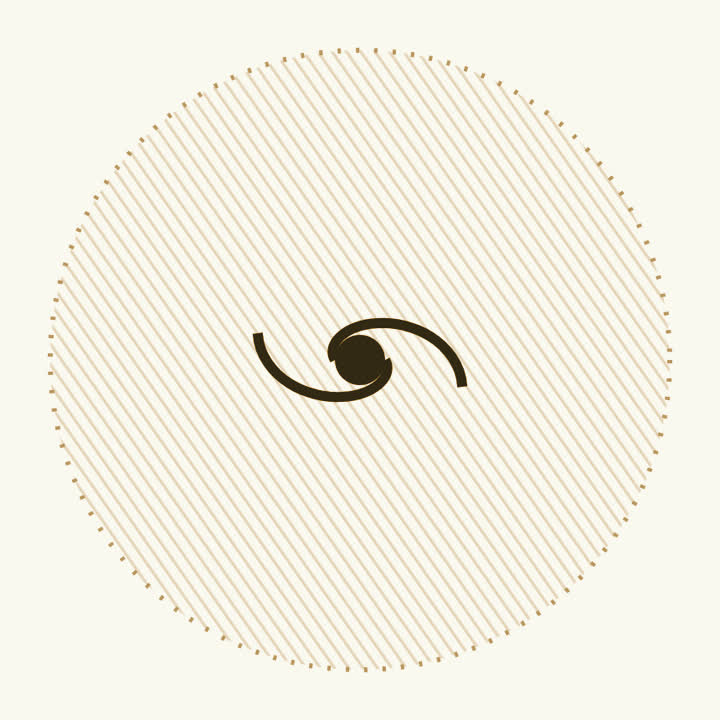 A spiral galaxy inside a much larger faint dotted sphere