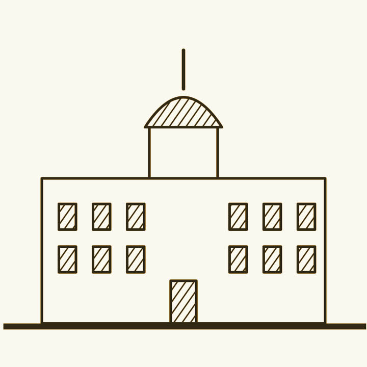 A large hospital building with a dome in the middle